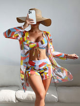 Swimming High -waist Long -sleeved Bikini Suit